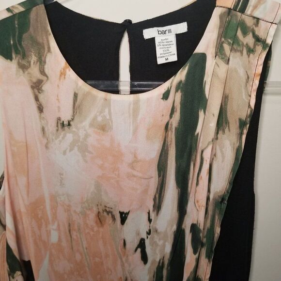 Medium Bar III white/pink/black layer tank top blouse - Picture 7 of 8